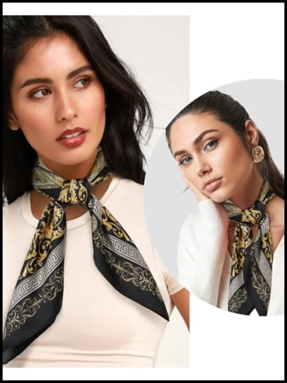 Satin Head Scarf for Women 2Pcs Like Silk Hair Scarf Bandana 27.5